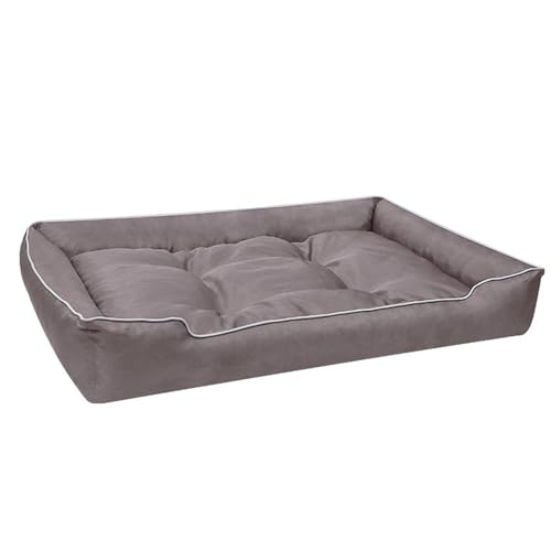 Hundebett, wasserdichtes Oxford-Tuch, flauschiges und weiches Haustierbett, waschbar, geeignet für alle Hunderassen, Kaffee, L 70 x 50 cm von OLEOJH
