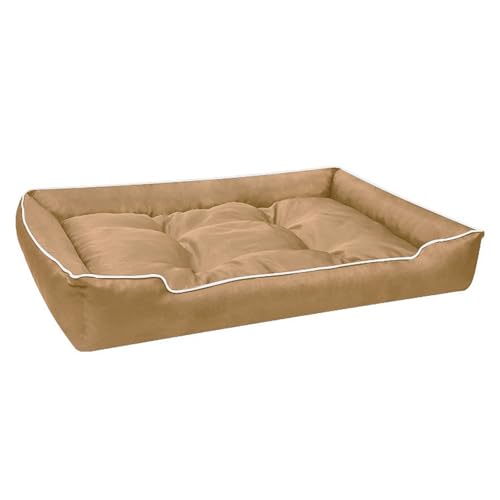 Hundebett, wasserdichtes Oxford-Tuch, flauschiges und weiches Haustierbett, waschbar, geeignet für alle Hunderassen, Khaki, Größe M, 50 x 40 cm von OLEOJH