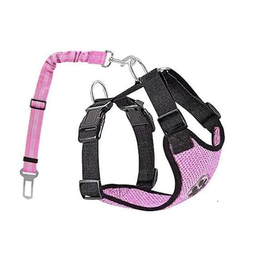Hundegeschirr, verstellbare Haustierweste, atmungsaktive Polsterung, Haustier-Sicherheitsgurt, bequem und verstellbar, inklusive Hundeleine, verwendet für Training und Spazierengehen, Rosa|Größe M Hundegeschirr, verstellbare Haustierweste, atmungsaktive Polsterung, Haustier-Sicherheitsgurt, bequem und verstellbar, inklusive Hundeleine, verwendet für Training und Spazierengehen, Rosa|Größe M von OLEOJH
