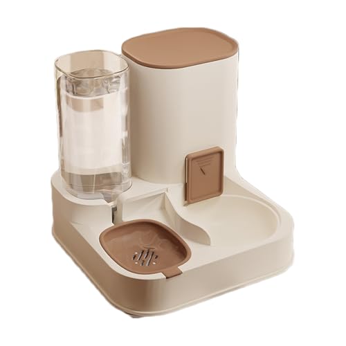 Katzenfutter und Wassernapf Set, Automatisches Füttern Integriertes Set, Abnehmbarer Hundenapf, mit Wasserspender, Geeignet für Katzen und Hunde-Braun|Keramiknapf Katzenfutter und Wassernapf Set, Automatisches Füttern Integriertes Set, Abnehmbarer Hundenapf, mit Wasserspender, Geeignet für Katzen und Hunde-Braun|Keramiknapf von OLEOJH