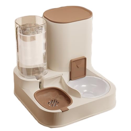Katzenfutter und Wassernapf Set, Automatisches Füttern Integriertes Set, Abnehmbarer Hundenapf mit Wasserspender, Geeignet für Katzen und Hunde-Braun||Gewöhnlicher Napf Katzenfutter und Wassernapf Set, Automatisches Füttern Integriertes Set, Abnehmbarer Hundenapf mit Wasserspender, Geeignet für Katzen und Hunde-Braun||Gewöhnlicher Napf von OLEOJH