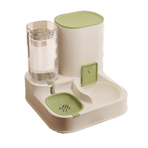 Katzenfutter und Wassernapf Set, Automatisches Füttern Integriertes Set, Abnehmbarer Hundenapf mit Wasserspender, Geeignet für Katzen und Hunde - Grün|Keramiknapf Katzenfutter und Wassernapf Set, Automatisches Füttern Integriertes Set, Abnehmbarer Hundenapf mit Wasserspender, Geeignet für Katzen und Hunde - Grün|Keramiknapf von OLEOJH
