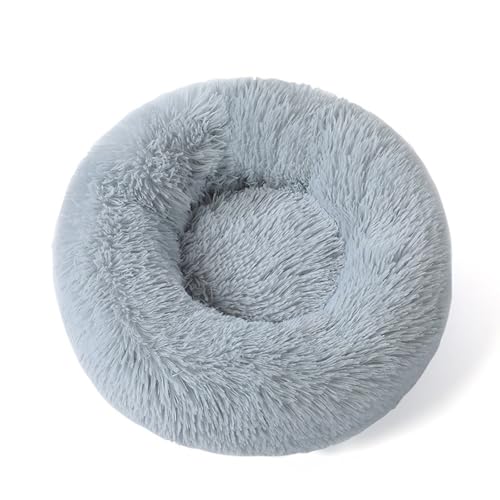 OLEOJH Donut-Katzenbett, Katzenbetten für Indoor-Katzen, groß, flauschig und bequem, rundes Plüschnest, geeignet für kleine, mittelgroße und große Katzen, Grau, Durchmesser 50 cm OLEOJH Donut-Katzenbett, Katzenbetten für Indoor-Katzen, groß, flauschig und bequem, rundes Plüschnest, geeignet für kleine, mittelgroße und große Katzen, Grau, Durchmesser 50 cm von OLEOJH
