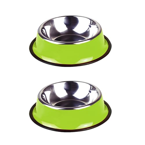 OLEOJH Hundenäpfe aus Metall, für kleine, mittelgroße und große Hunde, rutschfest, spritzwassergeschützt, für Futter und Wasser, 2 Stück OLEOJH Hundenäpfe aus Metall, für kleine, mittelgroße und große Hunde, rutschfest, spritzwassergeschützt, für Futter und Wasser, 2 Stück von OLEOJH