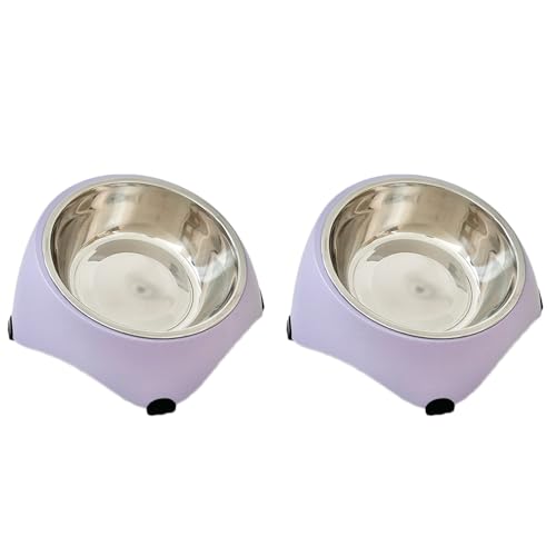 OLEOJH Katzennapf, Katzennäpfe mit Ständer, geneigt, Katzen-Futternapf, Nackenschutz, geeignet für Futter und Wasser, Violett OLEOJH Katzennapf, Katzennäpfe mit Ständer, geneigt, Katzen-Futternapf, Nackenschutz, geeignet für Futter und Wasser, Violett von OLEOJH