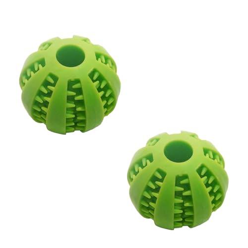 OLEOJH Leckerli-Ball, Hundespielzeug, Snack-Spenderball, Zahnreinigungsspielzeug, interaktives Hundespielzeug, geeignet für kleine Hunde, Grün, 5 cm, 2 Stück OLEOJH Leckerli-Ball, Hundespielzeug, Snack-Spenderball, Zahnreinigungsspielzeug, interaktives Hundespielzeug, geeignet für kleine Hunde, Grün, 5 cm, 2 Stück von OLEOJH