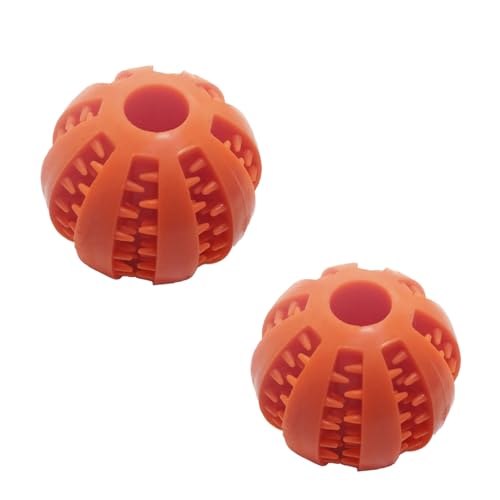 OLEOJH Leckerli-Spielzeugball, Snack-Verteilungsball, Zahnreinigungsspielzeug, interaktives Hundespielzeug, geeignet für kleine Hunde, Orange, 5 cm, 2 Stück OLEOJH Leckerli-Spielzeugball, Snack-Verteilungsball, Zahnreinigungsspielzeug, interaktives Hundespielzeug, geeignet für kleine Hunde, Orange, 5 cm, 2 Stück von OLEOJH