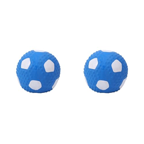 OLEOJH Quietschende Hundebälle, weich, quietschend, für kleine Hunde, Zahnreinigung und Kauspielzeug, geeignet für mittelgroße Hunde, Fußball, 9 cm, 2 Stück von OLEOJH