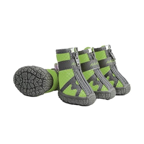 Rutschfeste Hundesocken, Pfotenschutz mit verstellbarem Riemen, geeignet für kleine, mittelgroße und große Hunde, Grün, Größe L, 2 Paar Rutschfeste Hundesocken, Pfotenschutz mit verstellbarem Riemen, geeignet für kleine, mittelgroße und große Hunde, Grün, Größe L, 2 Paar von OLEOJH
