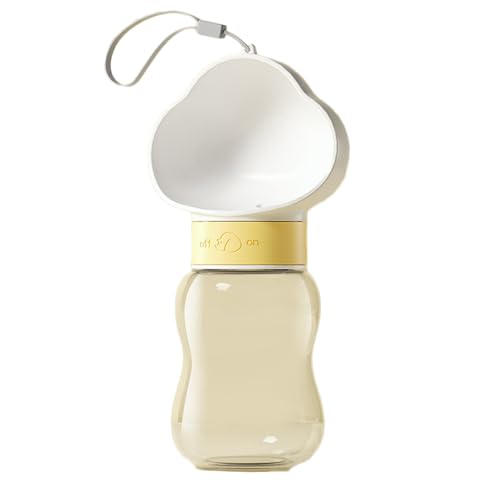 Tragbare Hunde-Wasserflasche, 350 ml, tragbarer Wasserspender für Welpen, Katze und Hund, Haustier, Outdoor-Reise-Wasserflasche, geeignet für Spaziergänge, Wandern, Reisen, Weiß, Größe S von OLEOJH