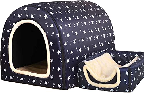 OLOTU Geräumiges und bequemes Hundebett, beruhigend und gemütlich, hochwertiges Haustierbett für Katzen und kleine Hunde, mit Bezug von OLOTU