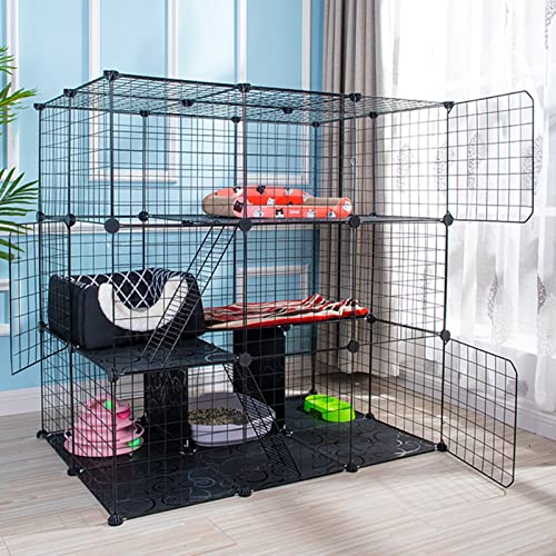 OLSDXAWQ, Großer Metall-Katzenkäfig for den Innenbereich, erweiterbare Katzenkäfig-Zwinger, Hundehaustier-Laufstallkäfige for den Innenbereich for mehrere Katzen(43.7Lx29.5Wx42.9H) von OLSDXAWQ