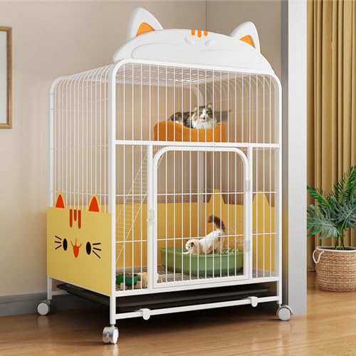 OLSDXAWQ, Katzenkäfig for den Innenbereich, Katzengehege aus Metall, Katzenlaufstall, Zwinger, Haustierkiste mit extra großer Hängematte for 1–2 Katzen OLSDXAWQ, Katzenkäfig for den Innenbereich, Katzengehege aus Metall, Katzenlaufstall, Zwinger, Haustierkiste mit extra großer Hängematte for 1–2 Katzen von OLSDXAWQ