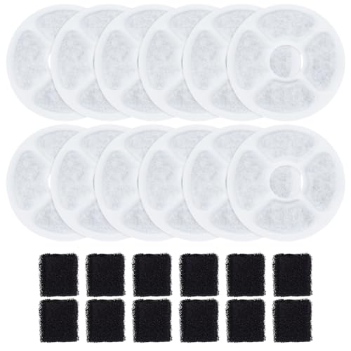 OLYCRAFT 24 x Katzenwasserbrunnenfilter, 2 Stile, Donut-Rechteck-Haustierbrunnenfilter, Ersatz-Filtertuch für mehrere Haustier-Wasserspender von OLYCRAFT