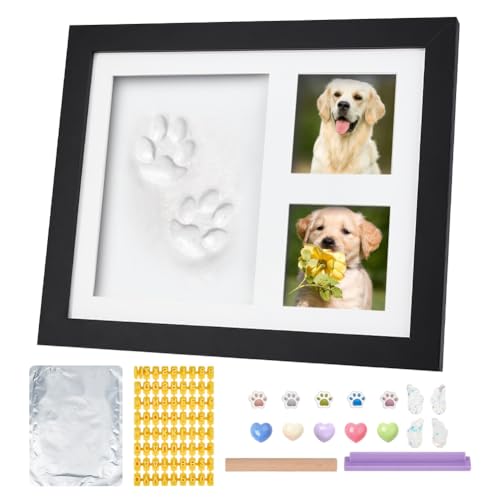OLYCRAFT Hunde- oder Katzenpfotenabdruck-Set, schwarz, 27,9 x 22,9 x 1,8 cm, Tonmuster, Holz-Bilderrahmen, Pfotenabdruck-Set, Andenken, große Tonfläche mit Anpassungswerkzeug für Tierliebhaber, OLYCRAFT Hunde- oder Katzenpfotenabdruck-Set, schwarz, 27,9 x 22,9 x 1,8 cm, Tonmuster, Holz-Bilderrahmen, Pfotenabdruck-Set, Andenken, große Tonfläche mit Anpassungswerkzeug für Tierliebhaber, von OLYCRAFT