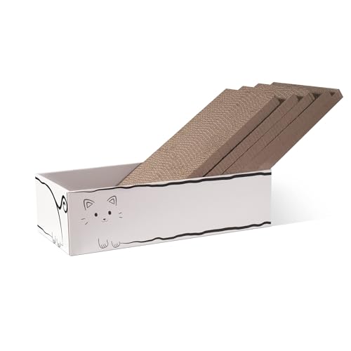 Kratzbaum aus Karton, 5 Stück, Katzenkratzer mit Box, Katzenkratzunterlage für Indoor-Katzen, langlebig, Kratzkarton, Nachfüllbett, Lounge-Bett für Katzen, Kratzen, Spielen, Schlafen (42 x 30 x 14,5 Kratzbaum aus Karton, 5 Stück, Katzenkratzer mit Box, Katzenkratzunterlage für Indoor-Katzen, langlebig, Kratzkarton, Nachfüllbett, Lounge-Bett für Katzen, Kratzen, Spielen, Schlafen (42 x 30 x 14,5 von OMATSBEH
