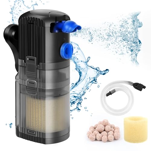 OMECO Aquarium Filter Innenfilter klein 500 L/H Aquarium Filterpumpe Leise<40DB 8W Einstellbarer Aquarienfilter mit Sauerstoffversorgung und Filtration Zubehör Filter 30l 60l 120l Süß-und Meer OMECO Aquarium Filter Innenfilter klein 500 L/H Aquarium Filterpumpe Leise<40DB 8W Einstellbarer Aquarienfilter mit Sauerstoffversorgung und Filtration Zubehör Filter 30l 60l 120l Süß-und Meer von OMECO