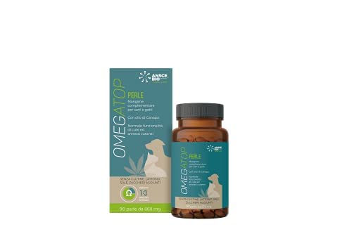 OMEGATOP-Perlen. Ergänzungsfuttermittel für Hunde und Katzen. Nützlich bei Hautreizungen, Hautallergien und Juckreiz, für das Wohlbefinden von Fell und Kleidung. Glutenfrei. 90 Perlen OMEGATOP-Perlen. Ergänzungsfuttermittel für Hunde und Katzen. Nützlich bei Hautreizungen, Hautallergien und Juckreiz, für das Wohlbefinden von Fell und Kleidung. Glutenfrei. 90 Perlen von OMEGATOP