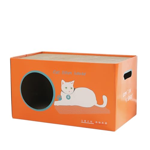 Großes Katzenkratzbrett mit integriertem Karton, Haltbare Wellpappe, Katzennest inklusive, interaktives Spielzeug Großes Katzenkratzbrett mit integriertem Karton, Haltbare Wellpappe, Katzennest inklusive, interaktives Spielzeug von OMEM
