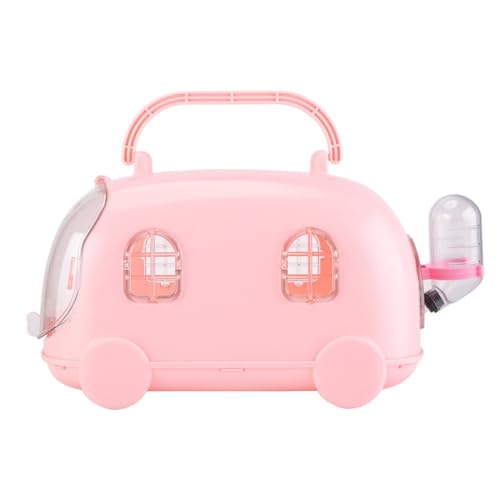 Niedliche tragbare Hamstertrage in Autoform mit niedlichem Design, ideal zum Mitnehmen Ihres Haustiers (Rosa) von OMEM