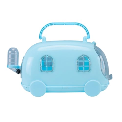 Niedliche tragbare Hamstertrage in Autoform mit niedlichem Design, ideal zum Mitnehmen Ihres Haustiers (blau) von OMEM