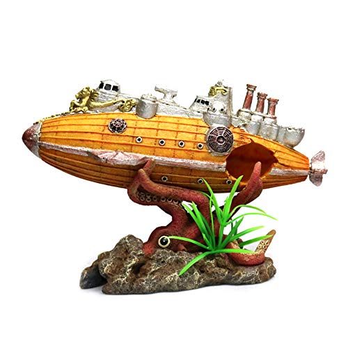 OMEM Aquarium Schlachtschiff Dekorationen Octopus Aquarium Kreative Unterwasserlandschaft Ornament Exotische Umgebungen Groß Gelb OMEM Aquarium Schlachtschiff Dekorationen Octopus Aquarium Kreative Unterwasserlandschaft Ornament Exotische Umgebungen Groß Gelb von OMEM