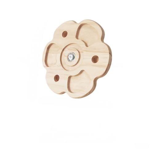 OMEM Chinchilla-Drehteller, drehbares Spielzeug, um Langeweile zu lindern, Zähneknirschen, nagendes Spielzeug, Kaninchen, Schneeflocke, Holzspäne (Blume) von OMEM