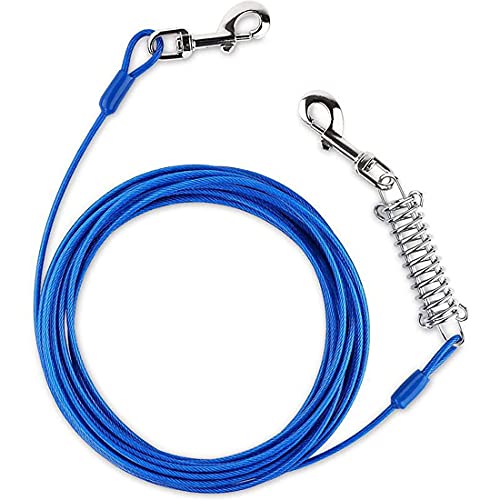 OMEM Hund Traktionsseil, Klassische Blaue Kabel-Sicherheitsseil-Hundekettenhaken, Hochwertiger Trainingsgürtel (3m) von OMEM