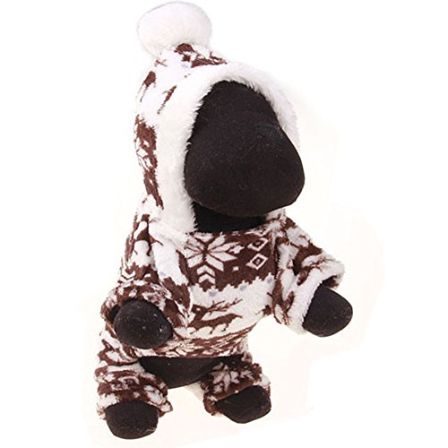 OMEM Hundemäntel mit Hut, Weihnachtskleid, Kaschmir, dick, warm, Winter, 1–3 Jahre alt (M, Braun) von OMEM