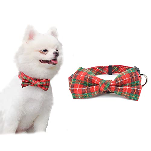 OMEM Hundehalsband mit Fliege, für den Außenbereich, für kleine, mittelgroße und große Hunde (XL, rote Streifen) von OMEM