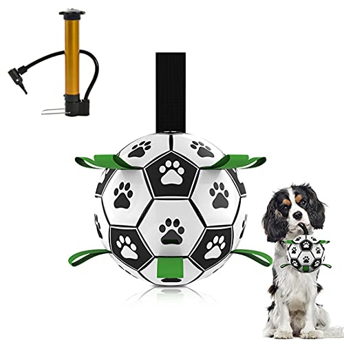 OMEM Hundespielzeug-Fußball,Fußballball mit Greiflaschen,Wasserspielzeug, Langlebig, Wackelbälle für Kleine und Mittelgroße Hunde von OMEM