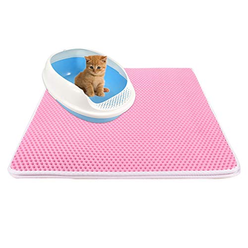 OMEM Katzenklo Matte Katzenstreu Fangmatte Katzenklo Matte Streukontrolle Wasserdicht Doppellagiges Wabendesign Leicht zu reinigen Waschbar Jumbo Größe (S, Pink) OMEM Katzenklo Matte Katzenstreu Fangmatte Katzenklo Matte Streukontrolle Wasserdicht Doppellagiges Wabendesign Leicht zu reinigen Waschbar Jumbo Größe (S, Pink) von OMEM