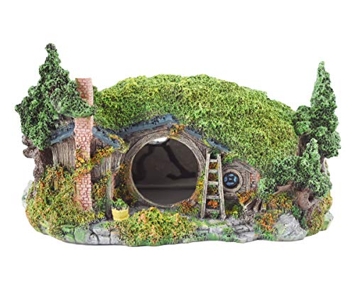 OMEM Hobbit-Haus,Aquarium Dekoration Höhle,für Fisch Tank,NatüRlicher Lebensraum Ornament für Aquarium Kleines Fischversteck von OMEM