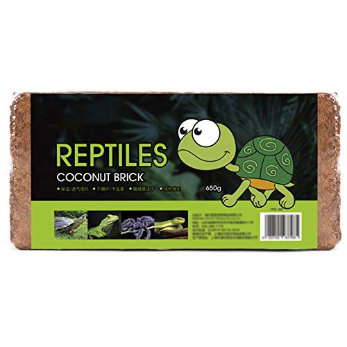 OMEM Reptilien-Kokosziegel, getrocknetes Moos-Set, Glasbehälter, Bettwäsche-Matte, Pad, Schildkröte, warmer Winterschlaf, Haustierbedarf (1 Kokosnuss-Erde) von OMEM