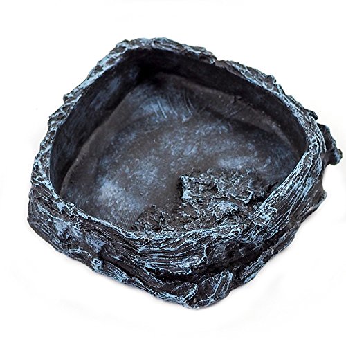 OMEM Reptilien-Schüssel für Futter und Wasser, Kunstharz, Schwarz, Größe L OMEM Reptilien-Schüssel für Futter und Wasser, Kunstharz, Schwarz, Größe L von OMEM