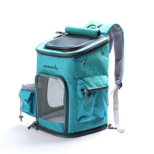 OMEM Rucksack für Haustier Outdoor Hunde rucksäcke für Haustier verstellbare Rucksack für Kleine Hunde und Katzen (Blau) von OMEM