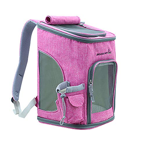 OMEM Rucksack für Haustier Outdoor Hunde rucksäcke für Haustier verstellbare Rucksack für Kleine Hunde und Katzen (Pink) von OMEM