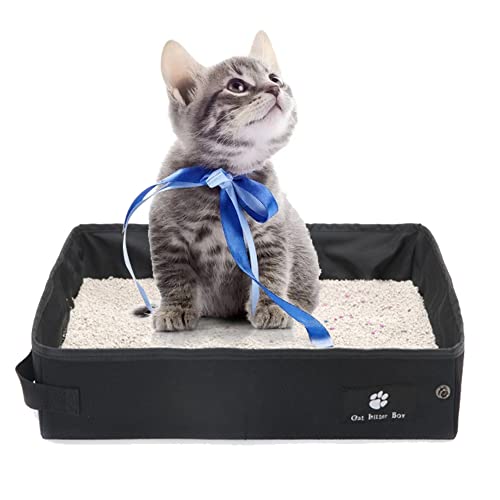 OMEM Faltbare tragbare Katzentoilette, trocken, nass, weich, Reise-Katzentoilette, leicht, wasserdicht, Toilette für den Außenbereich (Samll, Schwarz) OMEM Faltbare tragbare Katzentoilette, trocken, nass, weich, Reise-Katzentoilette, leicht, wasserdicht, Toilette für den Außenbereich (Samll, Schwarz) von OMEM