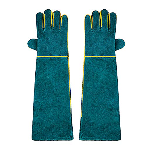 OMEM Tierhandhaber-Handschuhe, Vollleder, bissfest, Reptilien, Leguan, Schlange, Eidechse, kratzfeste Schutzhandschuhe, extra lang, 58,9 cm, grün OMEM Tierhandhaber-Handschuhe, Vollleder, bissfest, Reptilien, Leguan, Schlange, Eidechse, kratzfeste Schutzhandschuhe, extra lang, 58,9 cm, grün von OMEM