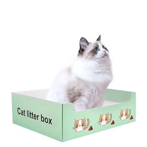 OMEM Praktische Einweg-Katzentoilette - 10 Stück, saubere und hygienische 3-in-1-Katzentoilette, einfache Katzentoilette, faltbares Papierdesign, geeignet für alle Katzen, Grün OMEM Praktische Einweg-Katzentoilette - 10 Stück, saubere und hygienische 3-in-1-Katzentoilette, einfache Katzentoilette, faltbares Papierdesign, geeignet für alle Katzen, Grün von OMEM