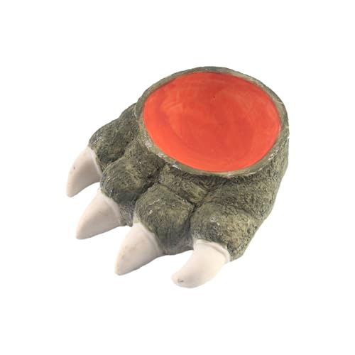 Reptilien-Wasserschalen Dinosaurier-Klauenform Terrarienschalen für Wimpern, Hörner, Eidechse, Schlange, gehörnter Frosch, Futter- oder Trinkschalen, Reptilien-Landschaftsbau-Zubehör (L) von OMEM