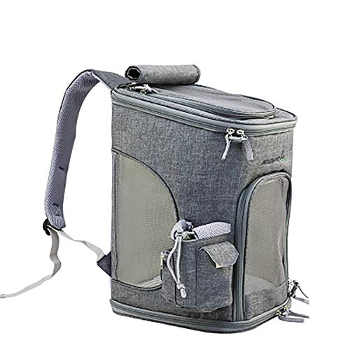Rucksack für Haustier Outdoor Hunde rucksäcke für Haustier verstellbare Rucksack für Kleine Hunde und Katzen (Grau) von OMEM
