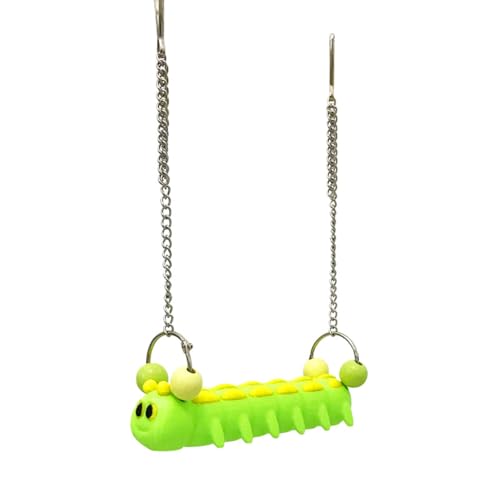 Schaukelspielzeug in Raupenform, für Papageien, Vögel, lustig, niedliche Plattform, Sitzstange, Vogelkäfig, Dekoration, Station mit langlebigem Design, 2 Stück Schaukelspielzeug in Raupenform, für Papageien, Vögel, lustig, niedliche Plattform, Sitzstange, Vogelkäfig, Dekoration, Station mit langlebigem Design, 2 Stück von OMEM