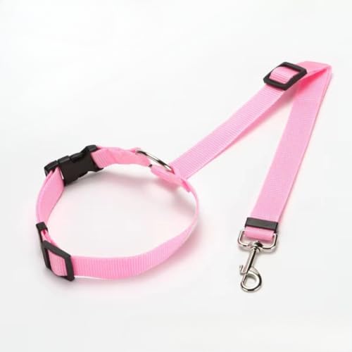 Verstellbare Sicherheitsleine für die Kopfstütze, für Haustiere, Hunde, Katzen, Fahrzeug, Sicherheitsgurt, sicherer Reiseschutz (Rosa) von OMEM