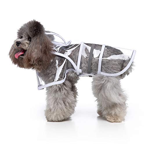 Wasserdichter Regenmantel für kleine, mittelgroße und große Hunde, alle Jahreszeiten, universelle Haustier-Regenbekleidung, geeignet für alle Hundegrößen, langlebiger Schutz im Freien (Transparentweiß Wasserdichter Regenmantel für kleine, mittelgroße und große Hunde, alle Jahreszeiten, universelle Haustier-Regenbekleidung, geeignet für alle Hundegrößen, langlebiger Schutz im Freien (Transparentweiß von OMEM