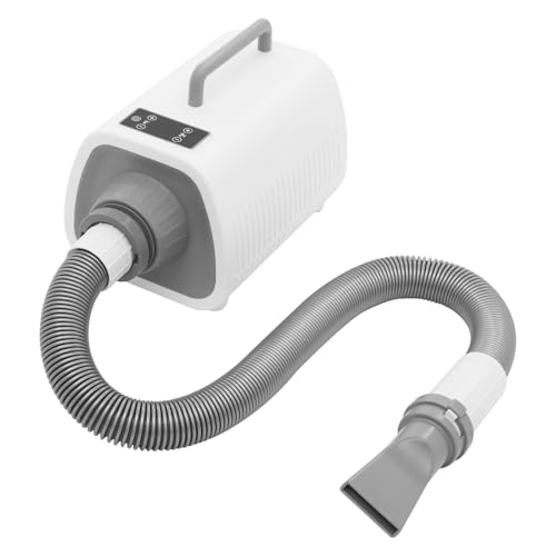 OMGGYER Hundefön Blower Sehr leiser 2100W Hundetrockner mit Einstellbarer Geschwindigkeit und Temperatur, 3 Düsen und elastischem Schlauch für professionelle Hundepflege von OMGGYER