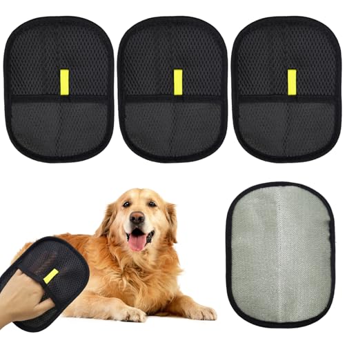 OMJMYY 4 Stück Fellmagnet Tierhaarentferner Handschuh für Katzen Hunde Fell Magnet Handschuh Pet Hair Remover Doppelseitiger Static Removal Gloves für Waschen Enthaaren Reinigung von Teppichen Sofas von OMJMYY