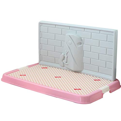 CHUNCIN - Indoor-Haustierhund-Welpen-Töpfchen-Tablett mit Pee-Pfostenschutz Simulationswand, kein zerrissener Welpen-Pad-Hund-Toilette for männliche/Junge Welpen, blau, l (Color : Pink, Size : Lar von ONDIAN