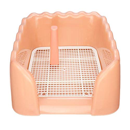 CHUNCIN - Kunststoff eingezäuntes Toilette, Mesh-Trainingsablage, Pee-Innenhund-Töpfchen? Mit Schutzwand Jede Seite ohne Leck, Verschüttung, Unfallpfoten Trocken und Böden Saubere Verwendung, Rosa, s von ONDIAN