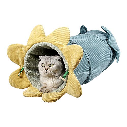Katzentunnel Cat Tunnel Pet zusammenklappbare Katze Spielen Pet Supplies für Kätzchen (Farbe : Grün, Size : One Size) von ONDIAN